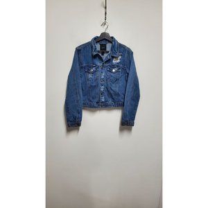 FOREVER 21 Denim Distressed Jacket Size Large